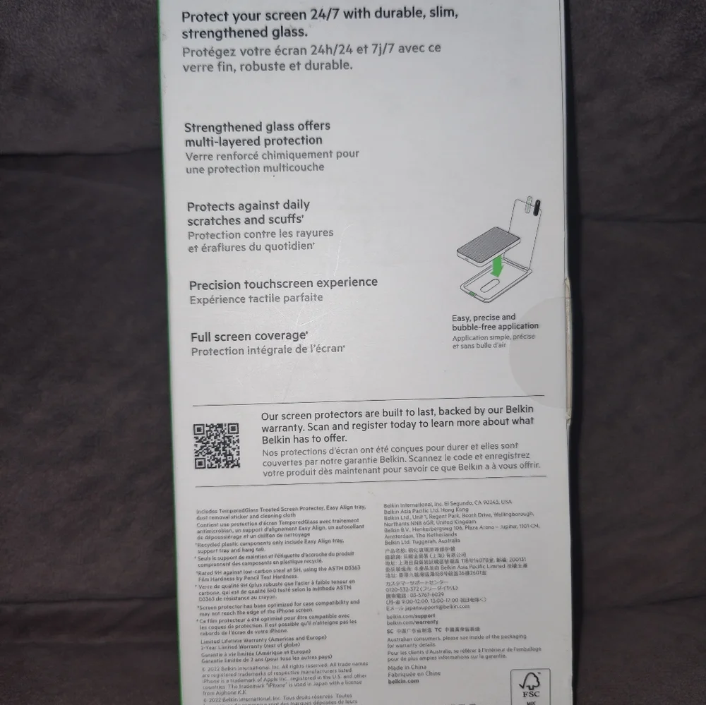 Belkin ScreenForce Screen Protector Tempered Glass for iPhone 14 Pro Max